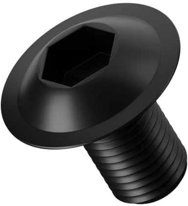 Viti a testa bombata flangiata M6 (6 mm x 20 mm) in zinco nero 10.9 (confezione da 20) – M14A 6 x 20_20