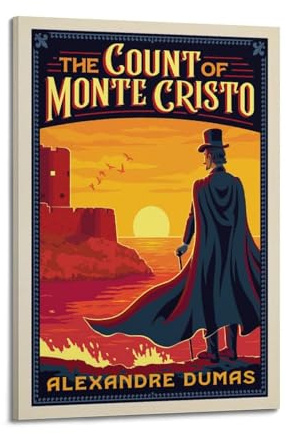 Vintage Literarische Poster Der Graf von Monte Cristo Poster, dekoratives Gemälde, Leinwand-Wandposter und Kunstdruck, modernes Familienschlafzimmer-Dekor-Poster, 30 x 45 cm