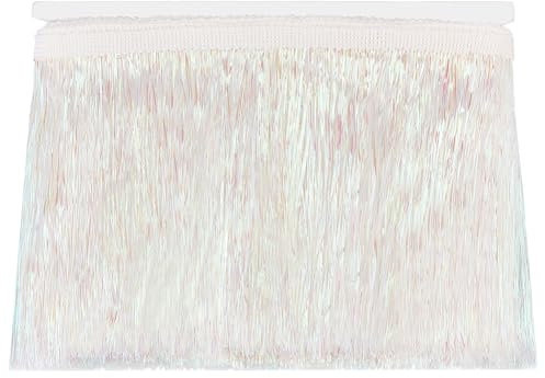 FINGERINSPIRE 10 m X 15 cm Lametta Fransenbesatz Transparente ab Metallfolie Fransengirlande Lametta Luftschlange Lametta Girlande Tanzkostüm Fransenbesatz Für Hochzeit Geburtstag Party