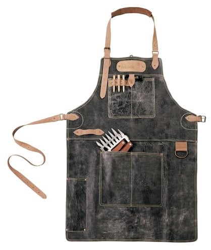 Black Forest Fox LOGAN MASTERPIECE Leder Grill Schürze Cracker Schwarz