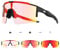 DUDUKING Fahrradbrille Selbsttönend Herren Damen, Sport Sonnenbrille Sportbrille Photochromatisch für rennrad MTB Baseball Laufen TR90 Rahmen UV400 Schutz (Rot)