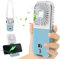 Mini Ventilador De Mano Portátil USB, Pequeño Recargable A Pilas Con 4 Velocidades Silencioso y Power Bank, Personal Plegable Para Interior Viajes Oficina