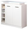MB Muebles Bonitos, Commode Paola 2P avec Lumière LED, Meuble d’Entrée avec 2 Portes, Mélamine Brillante, Couleur Blanc, 97x87x35 cm