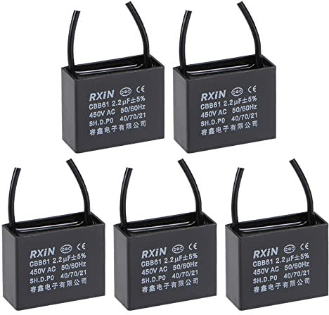 5 Stück Deckenventilator-Kondensator CBB61, metallisierter Polypropylen-Folienkondensator, ideal for Ventilatoren, Pumpen, Motoren, laufend