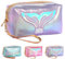 LUKIUP Meerjungfrau Kosmetiktasche, wasserdichte Tragbare Tasche für Damen und Mädchen, Cosmetic Organizer Kulturtasche Damen mit Reißverschluss, Geeignet als Geschenk Mädchen und Mütter(Lila)