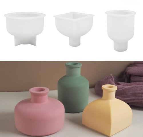 Stampo in silicone per vasi, 3 pezzi, in resina epossidica, per la produzione di vasi e accessori decorativi