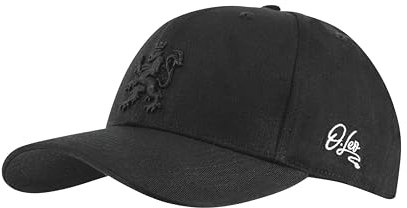 O.leo Schwarze Baseballmütze mit gesticktem Löwe | Gestickte Stolz Flag | Verstellbarer Gürtel (DE/NL/SE/PL, Alphanumerisch, Einheitsgröße, Black with Black)