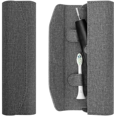 Linkidea Electric Toothbrush Travel Case with Magnetic Clasp, Portable Protective Storage Carrying Bag for Powered Brush, Compatible with Oral-B iO Series, Philip Sonicare (Grey)