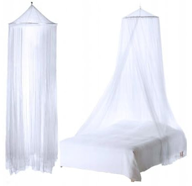 PrzydaSie Moskitonetz, Moskitonetz Bett Baldachin 63×220×800cm, Moskitonetz Doppelbett Einzelbett, Moskitonetz Bett Für Reise, Camping, Zu Hause, Garten-weiß
