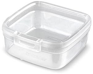 Curver Boîte de conservation rectangulaire en plastique avec fermeture à clic - 0,9 l - Pour micro-ondes, lave-vaisselle - Empilable