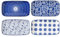 Cerkik Rectangle Serving Plates Set - 9.5 Inch Large Rectangular Ceramic Dinner Pasta Dessert Dishes for Sushi Salad Appetizer - Oven Microwave Dishwasher Safe - Set of 4 - Vintage Blue