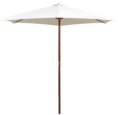 QXIWAOE Article Maison & Jardin - Parasol 270x270 cm Mât Bois Crème Blanc