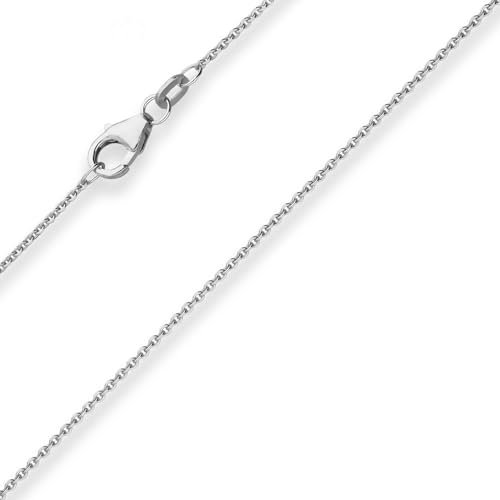 1,2mm Ankerkette flach Goldkette Collier Halskette aus 585 Gold Weißgold 50cm