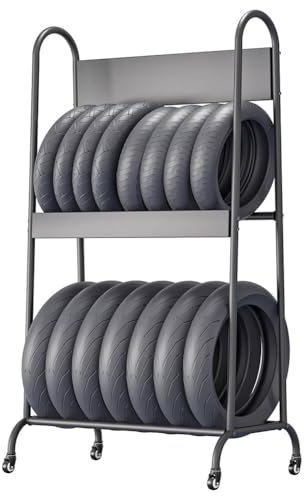 YJEUZCD Reifen Lagerung Gestell, Rollend Bereifung Halterung, Rad Bereifung Regal Für Garage Werkstätten Geschäft Autoreparatur, Verriegelung Räder(100x56x175 cm)