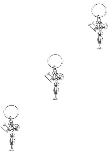 DEARMAMY 3St Schmuck für Schlüsselanhänger abstecknadeln nähmaschine the edith eger norsacke tasche knopfe Rucksack-Schlüsselanhänger Steppschmuck kreative Silver