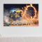 timalo® Cooles Monstertruck Poster personalisiert mit Namen | Bild für die Wand | Wandbild für Kinder Jungen mit Feuer Auto Kinderzimmer Deko | child008-B100xH61cm