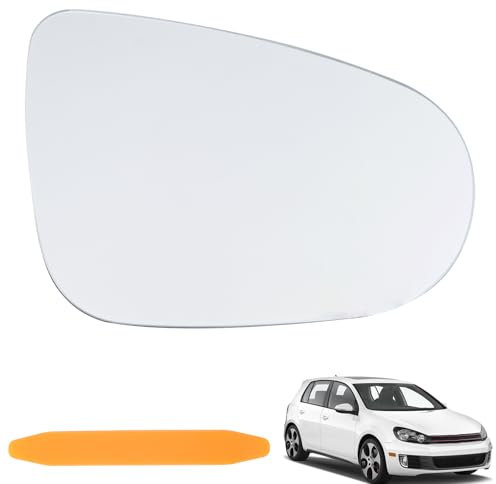 NewZC Spiegelglas Rechts für VW Golf 6 MK6 2010-2014/ GTI 2010-2014/VW VI 2008-2013/VW VI Cabriolet 2011-2016/VW 1T3 2010-2015 - Beifahrerseite Außenspiegel Glas Ersatzspiegelglas mit Hebelwerkzeug
