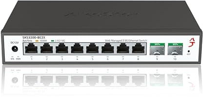 Switch di rete gestibile a 8 porte 2.5G (gestione Web, 8 porte RJ45 100M/1000M/2.5G + 2 porte SFP+ 10G, senza ventola, VLAN bridging, desktop/rack)