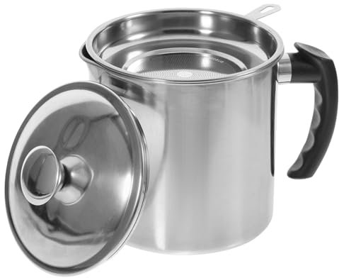 POPETPOP Recipiente De Acero Inoxidable Para Grasa y Colador De Aceite Hogar Cocina Recipiente Para Grasa De Cocina