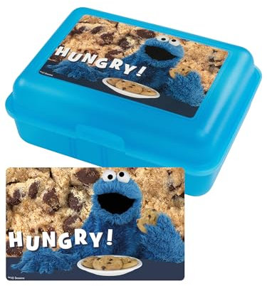 United Labels Sesamstraße Brotdose - Krümelmonster Hungry Lunchbox Butterbrotdose mit Trennwand Blau