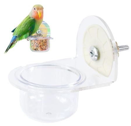 Bird Plates for Parrots Food - Detachable Butti for Cages | Feeder Distribution Clear PET Container Supplies Water Squirrel Canary Cockatiel Finch Easy Ri