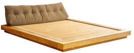 UVPSJDE Queen solid wood platform bed with perimeter LED lighting, padded headboard, reinforced and densified bed frame construction, ideal for bedrooms(Oak)