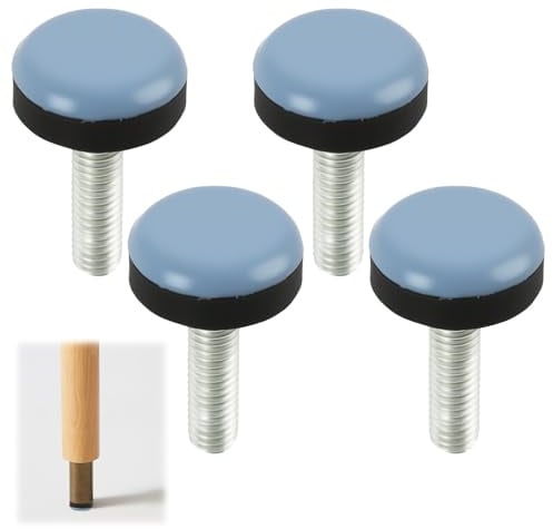 4 Pieds Réglables en Téflon Ajustable avec Vérin Vis Poussoir Butée PTFE (M6) - Idéal pour Meubles Et Équipements À Glissement Facile, Protection Contre Les Rayures Et Longévité Accrue