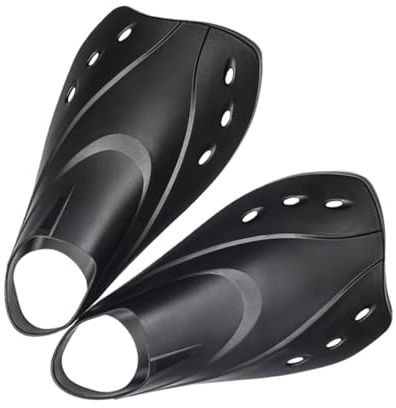 Pinne Corte da Nuoto Regolabili Unisex Nero per Piscina e Mare | Piede Morbido in Materiale Elastico, 1 Paio, Compatibili Calzari, per Uomini e Donne