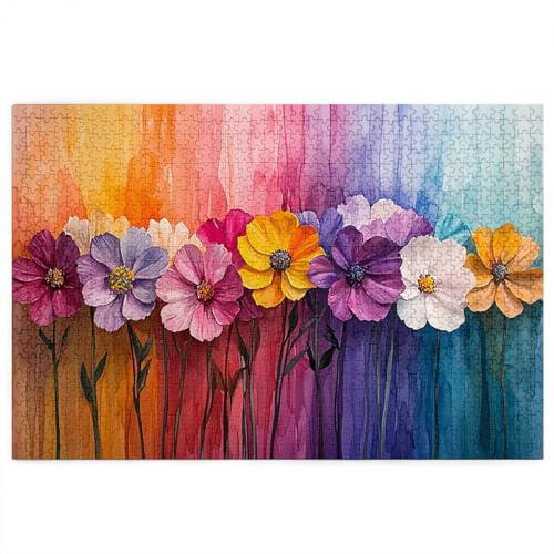 Puzzle 5000 Teile Erwachsene, Blume Puzzle mit Geschenkbox, Holzpuzzle Erwachsene, EIN Herausforderndes Rätsel 156x105cm, Holzpuzzle für Weihnachtsdeko, Deko Wohnzimmer, Geschenke Thema: Abstrakt W-36