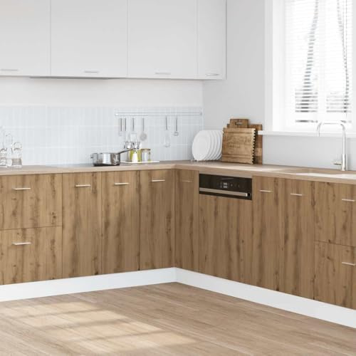 Hoopleep Küchenschrank Lyon Artisan-Eiche, 75,5x75,5x81,5 cm Holzwerkstoff, robuster Eckschrank mit viel Stauraum für Küche und Esszimmer