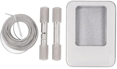 Mtlavishness Scie à câble en corne en acier inoxydable avec poignées Outil d'écornage professionnel pour bovins et moutons efficace avec scie à corde portable de 49,2 pieds de