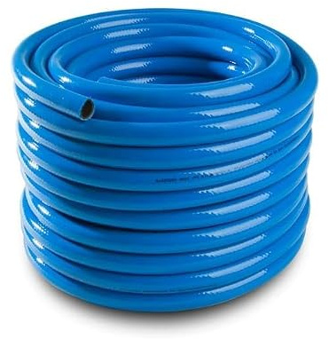 BirnePower Druckluftschlauch 25m – Ø 13mm Innen – PVC Gewebeschlauch Blau – Flexibler Werkstattschlauch für Kompressor – 20 bar Betriebsdruck – Öl- & Chemikalienbeständig