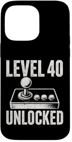 LEVEL 40 UNLOCKED Retro Arcade Joystick Gamer Birthday Case for iPhone 14 Pro Max
