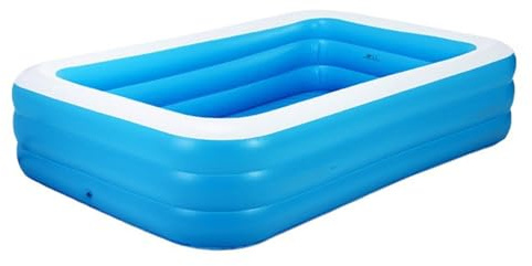 Aufblasbares Planschbecken, 305 x 175 x 60 cm, langlebige PVC-Konstruktion für sicheren Familienspaß im Freien, Garten-Schwimmzentrum, einfache Einrichtung für Entspannung und Spielen