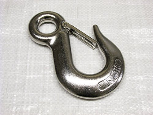 Eye Sling Hook with Latch Stainless Steel 10MM (Safety Chain Slip Marine)