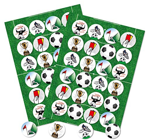 Logbuch-Verlag 48 Fußball Aufkleber Sticker Etiketten selbstklebend Fußballsticker für Kinder Europameisterschaft Geburtstag Basteln 4 cm