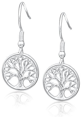 ANDANTE 925 Silber Damen Ohrhänger Ohrringe - Motiv Lebensbaum - Baum des Lebens - Tree of Life - 14 x 26 mm