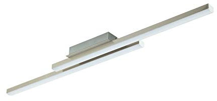 EGLO connect LED Deckenleuchte Fraioli-C, 2 flammige Deckenlampe aus Aluminium und Kunststoff in Nickel-Matt, Weiß, Farbtemperaturwechsel (warm, neutral, kalt), RGB, dimmbar, L 105,5 cm