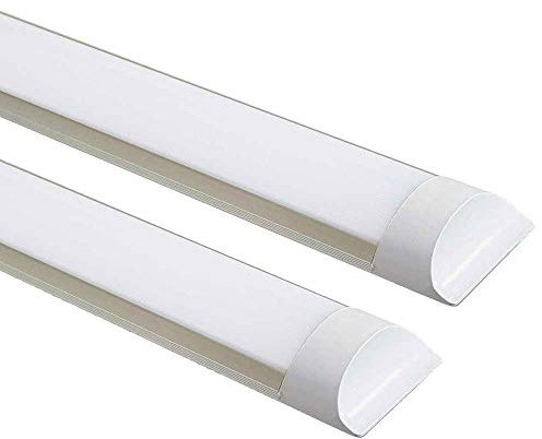 18W LED Batten Lights 2FT, 60CM, 6000K Cool Daylight, IP20 LED Fluorescent Strip Light Fitting for Ceiling of Home & Office, Workshop & Garage Lighting (Pack of 2)