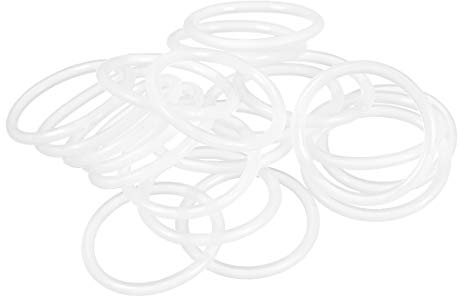 sourcing map 20 Stk. Silikon O-Ring VMQ Dichtungsring 24mm AD 20mm ID 2mm Breite Weiß