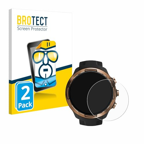 BROTECT Schutzfolie für Suunto 9 Baro | 2 Stück Transparenter Displayschutz Made in Germany Klare Displayschutz-Folie Clear Einfache Montage Case-Friendly