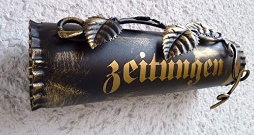 Zeitungsrolle Antik Zeitungsfach Handarbeit Zeitungsbox aus Schmiedeeisen