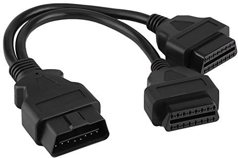 OBD-II Diagnosewerkzeuge, Diagnosekabel OBD Doppelstecker, Auto 16 Pin OBD2 OBDII Stecker auf Dual Female Y-Splitter Adapter 16 pin Buchse zu Stecker Verlängerungskabel Diagnosewerkzeug