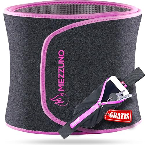 mezzuno – Bauchweggürtel Herren mit Sauna-Effekt · Schwitzgürtel Bauch Damen zum Abnehmen · Waist Trainer und Korsage Damen Bauchweg · Bauchgürtel Neopren · Latexfrei & Komfortabel · Rosa L-XL