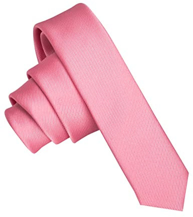 JEMYGINS Krawatte Pink schmale Krawatten für Herren seide Hochzeit Schlips (19)