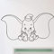 Dumbo Elephant Wandtattoo Cartoon Big Ear Tier Vinyl Wandaufkleber Kinder Schlafzimmer Kinderzimmer Interior Art Decor Nettes Wandbild 42X77 Cm