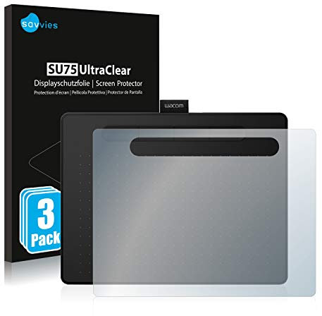 savvies Protector Pantalla para Wacom Intuos M (3 Unidades) Película Ultra Transparente