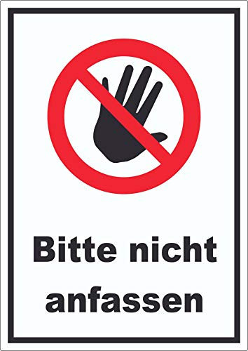 Bitte nicht anfassen Aufkleber A9 (37x52mm)