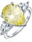 Brauthochzeit 7CT Kanarienvogel Gelb AAA CZ Birne Form Brillant Schliff Solitär Tropfen Aussage Verlobungsring für Frauen Dünnes Band .925 Sterling Silber Zirkonia Billionen Seitensteine