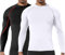 Holure Men's (Pack of 2) Compression Long Sleeve Turtleneck Winter Sports Baselayer T-Shirts Tops Black/White07-L